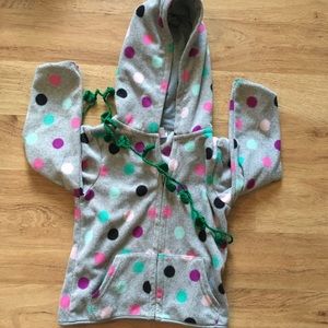 Garanimals 3T Full Zip Fleece Jacket Grey w/ Dots